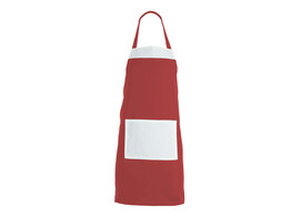 Tablier rouge avec poche blanche  10 
