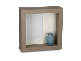 Memory box 20x20 taupe avec verre museum