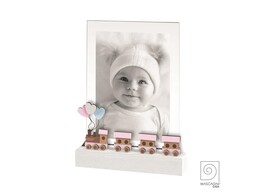 Wooden and Acrylic baby photo frame 13x18 roze  2 