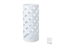 Set of 2 metal Umbrella stands Helix White