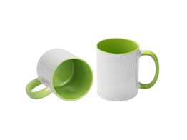 Mug 11oz  inside   handle Light Green  12 