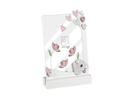 Houten babykader A1786C roze 13x18  2 