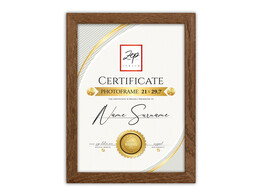 Certificate cadre en bois brun 29 7x42 A3