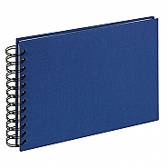 Spiraalalbum Cloth linen cover, 23x17 cm Blue (2)