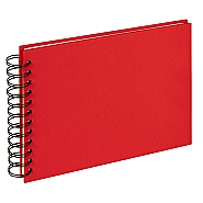 Spiraalalbum Cloth linen cover, 23x17 cm Red (2)