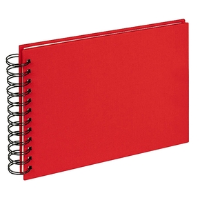 Spiraalalbum Cloth linen cover, 23x17 cm Red (2)
