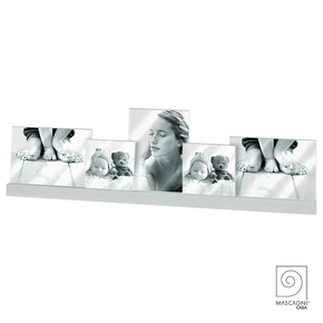 Acrylic double photo frame with wooden base white 2x13x18 2x10x10