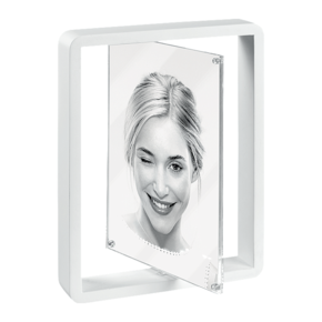 Wooden frame rotating double face 10x15 white (2)